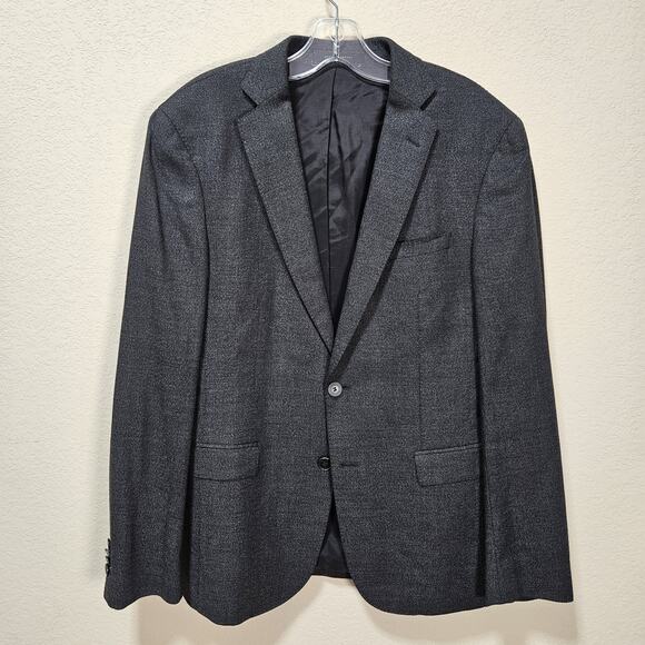 BOSS HUGO BOSS Mens 38R Blazer Slim Fit Micro-Pattern Wool Silk Suit Jacket Gray - Picture 1 of 16